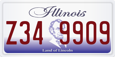 IL license plate Z349909