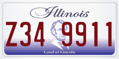 IL license plate Z349911