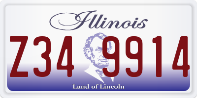IL license plate Z349914