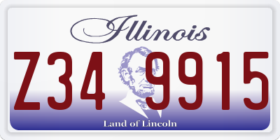 IL license plate Z349915