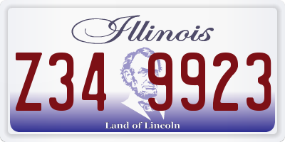 IL license plate Z349923