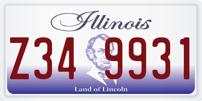 IL license plate Z349931