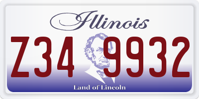 IL license plate Z349932
