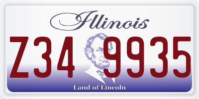 IL license plate Z349935