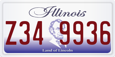 IL license plate Z349936
