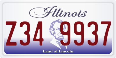 IL license plate Z349937