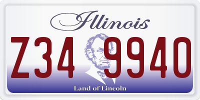 IL license plate Z349940