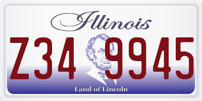 IL license plate Z349945