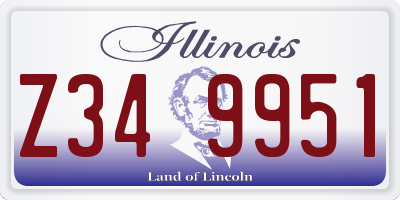 IL license plate Z349951