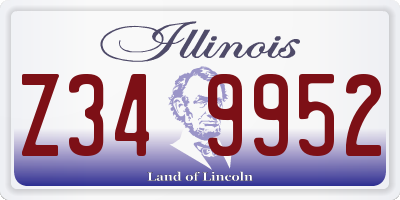 IL license plate Z349952