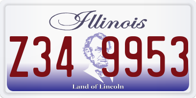 IL license plate Z349953