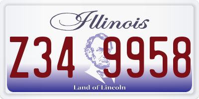 IL license plate Z349958