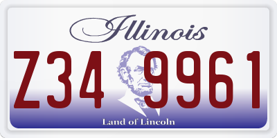 IL license plate Z349961