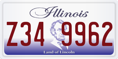 IL license plate Z349962