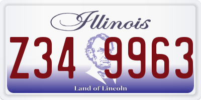 IL license plate Z349963