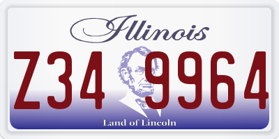 IL license plate Z349964