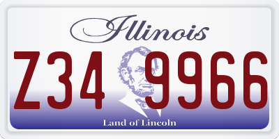 IL license plate Z349966