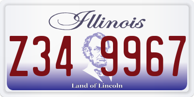 IL license plate Z349967