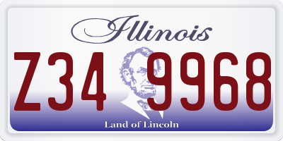 IL license plate Z349968