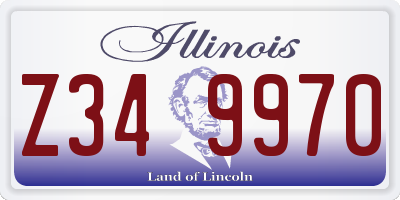 IL license plate Z349970