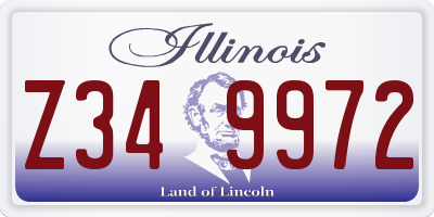 IL license plate Z349972