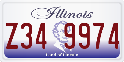 IL license plate Z349974