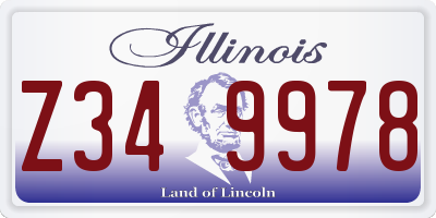 IL license plate Z349978