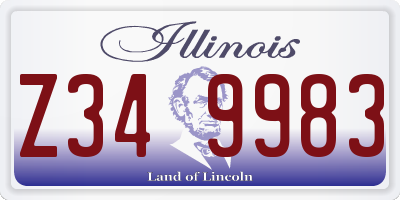 IL license plate Z349983