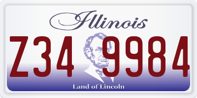 IL license plate Z349984