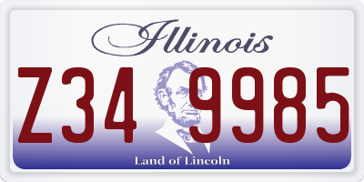 IL license plate Z349985