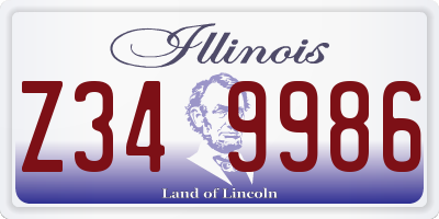 IL license plate Z349986