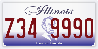 IL license plate Z349990