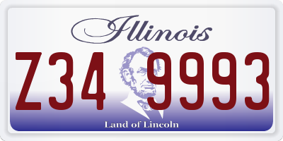 IL license plate Z349993