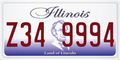 IL license plate Z349994