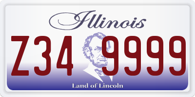 IL license plate Z349999