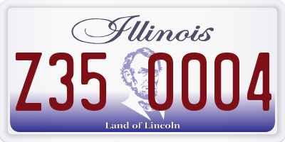 IL license plate Z350004