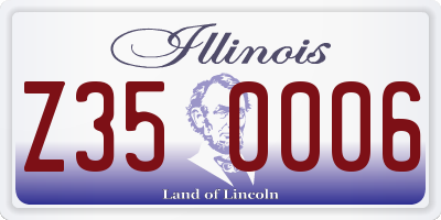 IL license plate Z350006