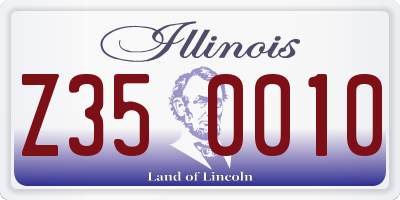 IL license plate Z350010