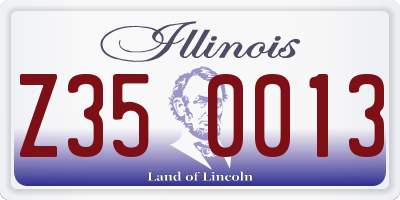 IL license plate Z350013