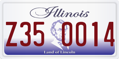 IL license plate Z350014