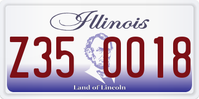 IL license plate Z350018