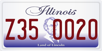 IL license plate Z350020