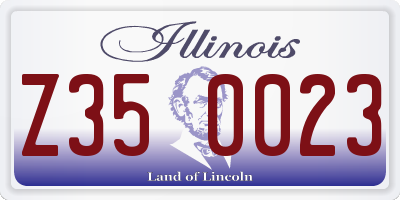 IL license plate Z350023