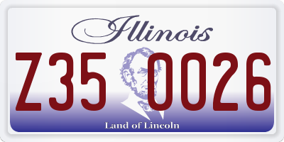 IL license plate Z350026