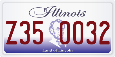 IL license plate Z350032