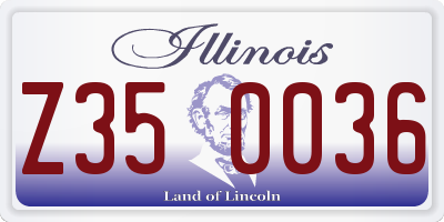 IL license plate Z350036