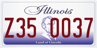 IL license plate Z350037
