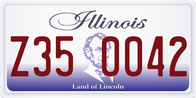 IL license plate Z350042
