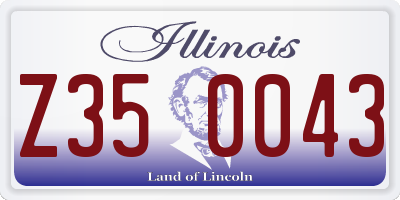 IL license plate Z350043