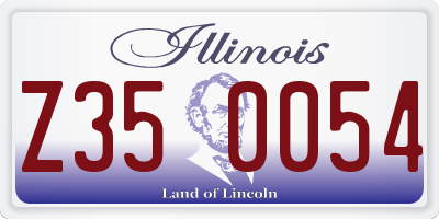 IL license plate Z350054